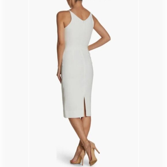 NWT Dress the Population White Sleeveless V-Neck Sheath Cocktail Dress - Picture 2 of 15